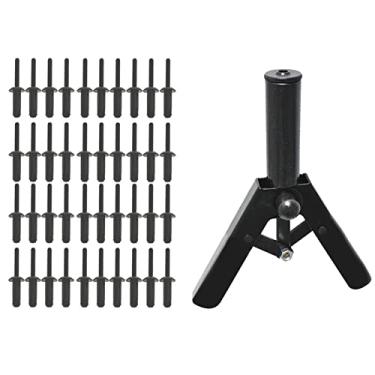 Imagem de ALL-CARB Conjunto de arma de rebite de plástico de 41 peças ferramenta manual com 40 rebites poli adequados para aplicações automotivas