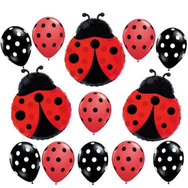 Imagem de 13Pcs Ladybug Balloons | Ladybug Birthday Party Decorations | Red Black Spotty Ladybug Party Balloon | Boys Girls Bug Jungle Theme Birthday | Garden-Themed & Summer Paty Decoration