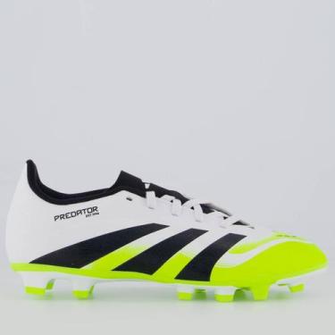 Imagem de Chuteira Adidas Predator Club FG/MG Campo Juvenil Branca e Verde, 32