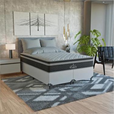Imagem de Cama Box Casal Bipartido + Colchão Paris Molas Preto - eShop casa
