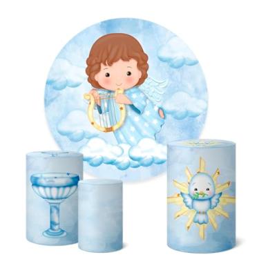 Imagem de Trio Capas Cilindro + Painel Redondo 1,50m Batizado (K1BTZ008)