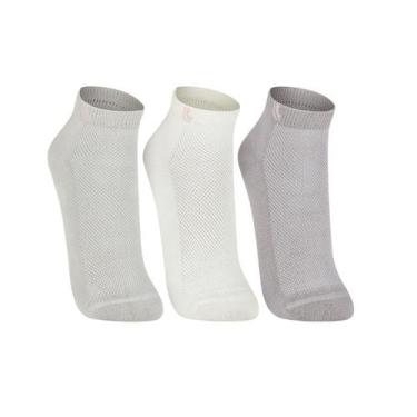 Imagem de Meia Lupo Cano Curto Walk - 03226-089 - 3 pares - Cinza/Branca/Cinza, 