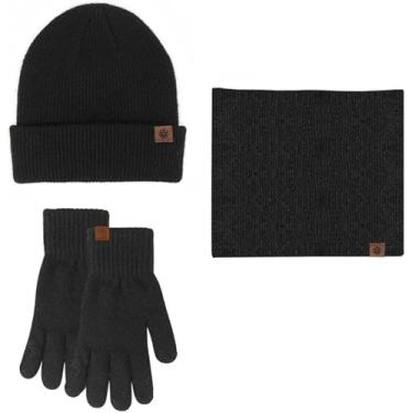 Imagem de Conjunto De Chapéu, Cachecol E Luvas 3 Em 1 Conjunto De Inverno Elástico Forro Engrossado Gorro De Malha Aquecedor De Pescoço Luvas De Tela Sensível Ao Toque, Olive Green, A