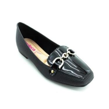 Imagem de Mocassim Feminino Moleca Texturizado 5737.211 - Preto-Feminino