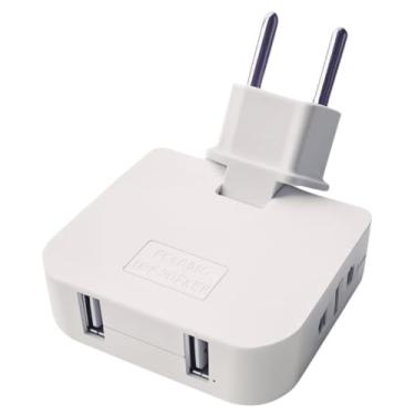 Imagem de Adaptador Tomada Branco Benjamin Com 2 Entradas USB Mais 2 Tomadas A10 Bivolt Ideal Para Carregar o Celular Compacto Seguro Para Casa Escritório PREMIUM