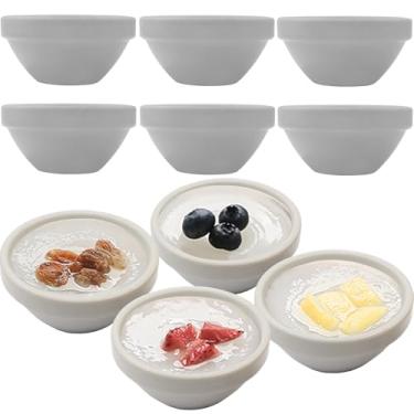 Imagem de Orkim Tigelas pequenas de creme de ramequins de cerâmica de 7,6 cm, 70,9 g, pacote com 10 mini copos de molho de soja, tigela de beliscar, condimentos de cozinha, ingredientes para preparação, pratos