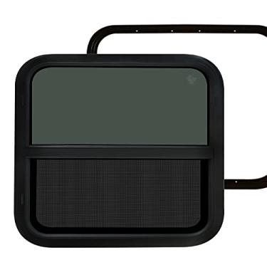 Imagem de Janelas RV com anéis de acabamento, janelas de substituição para trailers de 61 cm L x 55,88 cm A, para 3,5 cm de espessura de parede, janela deslizante vertical, janela de trailer qualificada para certificação DOT.