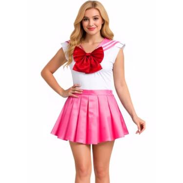 Imagem de Sinkawa Jackets Macacão de uniforme escolar Sailor Anime com saia plissada cosplay fantasia para mulheres e meninas - 2GG