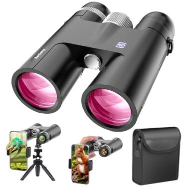 Imagem de Binóculos HD 18 x 50 para adultos com adaptador de telefone atualizado, tripé e adaptador de tripé – Binóculos profissionais à prova d'água com prismas BaK4 e visão grande para observação de pássaros