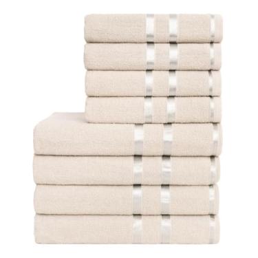 Imagem de Jogo de Toalha de Banho Kit com 10 Peças 5 Toalhas Grandes e 5 Toalhas de Rosto Algodão Premium para Banho Confortável196(MARRON 5 BANHO / 5 ROSTO)