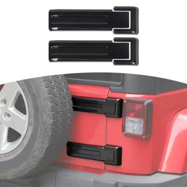 Imagem de RT-TCZ capa de dobradiça para porta traseira de pneu sobressalente para Jeep Wrangler JK e Unlimited 2007-2017 (fibra de carbono, pacote com 2)