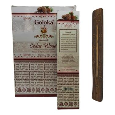 Imagem de Incenso Indiano Goloka Massala Cedar Wood Cx.12un. + Incensário