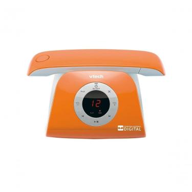 Imagem de Telefone Digital Sem Fio Vtech Com Secretaria Eletronica Retro Phone Laranja