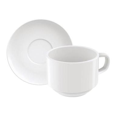Imagem de Conjunto de Xicara e Pires De Porcelana 240ml Chá Paola Tramontina 2 P