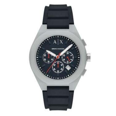 Imagem de Armani Exchange Relógio masculino A|X Sync cronógrafo de silicone cinza (modelo: AX4172)