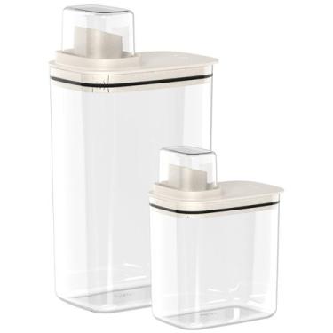 Imagem de Kit 2 Dispenser Sabão Em Pó Liquido Amaciante Grãos Farinhas - Kit Ou,