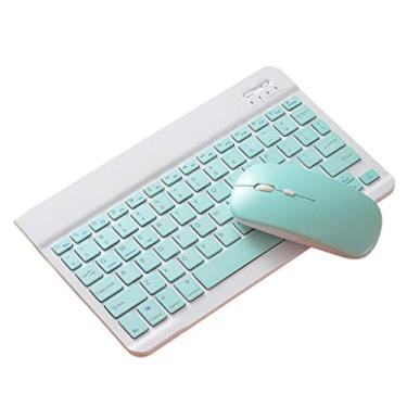 Imagem de Conjunto Teclado E Mouse Bluetooth Portátil 10 Polegadas - Azul