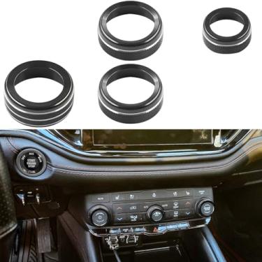 Imagem de CIMOF Capa de botão de ar condicionado para acessórios Dodge Durango 2021-2023 2024 2025, acabamento do interruptor de farol, tampa do botão de controle climático AC, botão de controle de volume