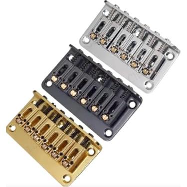 Imagem de Ponte rígida fixa para guitarra de 78 mm com selas de rolo para Stratocaster Strat (preto)