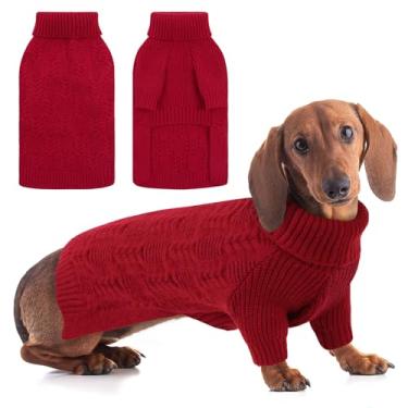 Imagem de ASENKU Suéter de cachorro grande, suéter de gola rolê para cães extragrande, meninas, meninos, pulôver de cor sólida, roupas de cachorro de Natal, camiseta de inverno para animais de estimação