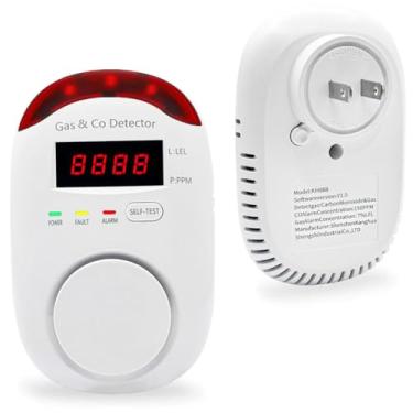 Imagem de WESHLGD Detectores combinados de gás e monóxido de carbono, monóxido de carbono e detector de gás natural para casa, detector de CO 2 em 1 e detector de gás combustível com aviso de luz e voz (pacote
