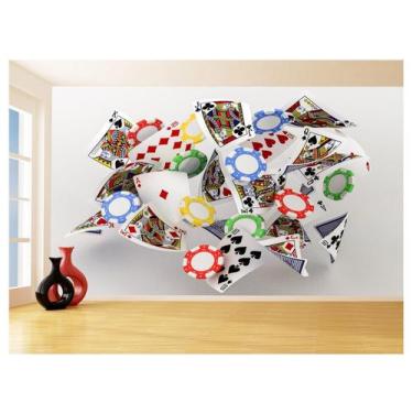 Imagem de Papel De Parede 3D Salão De Jogos Cartas Poker 3,5M Jcs58 - Você Decor