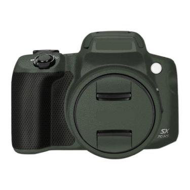 Imagem de SX70HS Adesivo de capa de câmera anti-arranhões para Canon PowerShot SX 70 HS Película protetora de câmera decalques (couro verde)