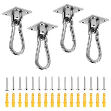 Imagem de Kit de pendurar para rede, aço inoxidável 304, rede M6, gancho para pendurar com parafusos, gancho de teto resistente, conjunto de parafusos para rede, ioga, cadeira de balanço, saco de pancadas em