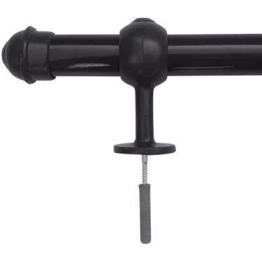 Imagem de Kit Varão de Madeira Para Cortinas de Quarto, Sala e Cozinha.(PRETO,1,20 Mts)