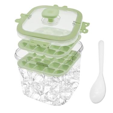 Imagem de Caixa de armazenamento de cubos de gelo de 5L, balde de gelo portátil para freezer e uso ao ar livre, caixa de grande capacidade com bandeja de grade 48, empilhável com kits de balde gelado de