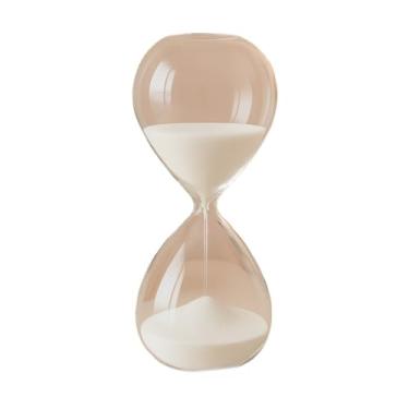 Imagem de Ampulheta Decorativa Vidro Luxo Relógio de Areia 15/5/30 Min Vidro Resistente Escritório e Sala(AREIA BRANCA LISA 15 MINUTOS)