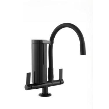 Imagem de Torneira De Cozinha Pia Gourmet Com Filtro Mesa Preta Flex Bancada All Black (Cano Color Preto)