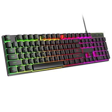 Imagem de Teclado Gamer DarkNova Full Size Ergonômico Toque Suave Membrana