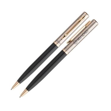 Imagem de Caneta Crown Esfero Capricci Personalizada Original Gravação Laser Luxo Presente Sofisticada (Preto/Prata)