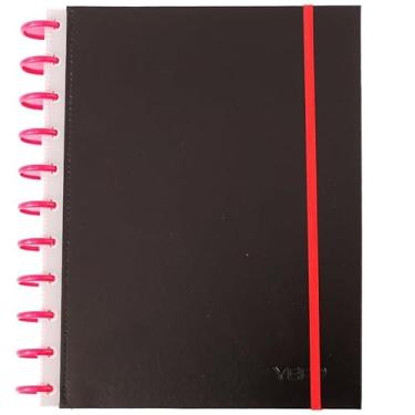 Imagem de Caderno Capa Dura Com Discos 10 Matérias 160 Folhas Pautadas De Tamanho A4-27,5 * 20 CM (VERMELHA)