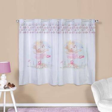 Imagem de Cortina Varão 2 metros Quarto Infantil Bebe Estampada Ursinha - AVM En