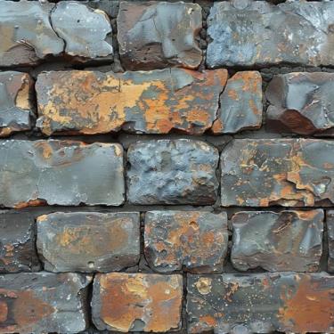 Imagem de FLFK Papel de parede para parede de tijolos, cinza rústico e laranja, 40,6 x 325 cm