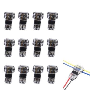 Imagem de Mavelovs Conectores de fio T Tap para 14-18 AWG, conectores de fio autodecapante 3 vias 2 pinos, conectores de emenda de fio rápido, conectores de fio de baixa tensão e alta tensão sem solda, pacote