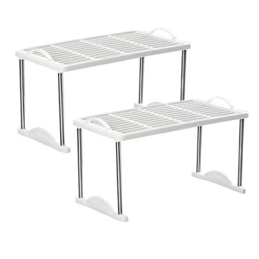 Imagem de JBESUHI 2 unidades de prateleiras de armazenamento – organizador de rack de metal em pé, prateleira de bancada para cozinha, despensa, banheiro, lavanderia
