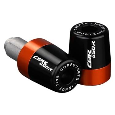 Imagem de Tampões de extremidade da barra do guidão Punhos do guidão Acessórios de motocicleta compatíveis com CBR 650 R CBR650 CBR 1000 F CBR 650 R CBR 1000 F (Cbr650r Laranja)