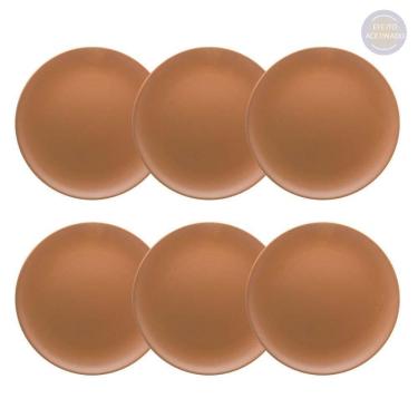 Imagem de Conjunto 6 pratos rasos 26cm unni acetinado avelã oxford