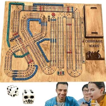 Imagem de Conjunto de jogos de tabuleiro Cribbage Wars 2024 com dados esquelétic
