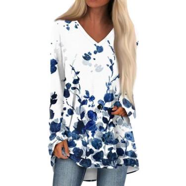 Imagem de Camisa COTECRAM Today 2024 de manga comprida com decote em V plus size