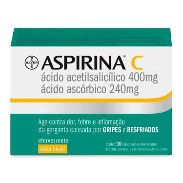 Imagem de Aspirina C Comprimidos Efervescentes com 10 Unidades Sabor Limão