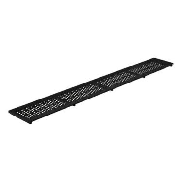 Imagem de Ralo De Piso Alumínio Anodizado Linear 15X100 Grelha Preto - CasaH