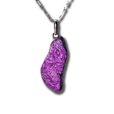 Imagem de Colar de Pedrinha Purpurita Natural com Montagem em Prata 950 - Crista