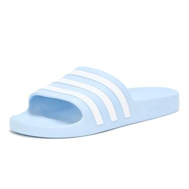 Imagem de adidas Adilette Aqua Slide adulto unissex, Azul brilhante/branco/azul brilhante, 9 Women/8 Men
