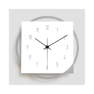 Imagem de hezhuhe2258 Relógio de parede 36,5 * 36,5 cm Numerais silenciosos Relógio de parede de fazenda operado por bateria gasto chique rústico cozinha decorativa para sala de estar, quarto, escritório