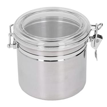 Imagem de Lata selada de aço inoxidável Recipiente hermético de armazenamento de alimentos para organização de despensa de cozinha Frutas secas Leite em pó Chá Café Especiarias Biscoitos (Médio 1300ml)
