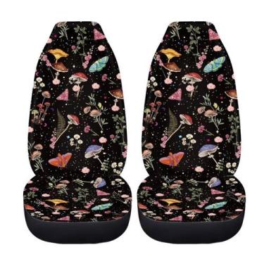 Imagem de Capas de assento de carro Drydeepin Cottagecore Mushroom Moth Print